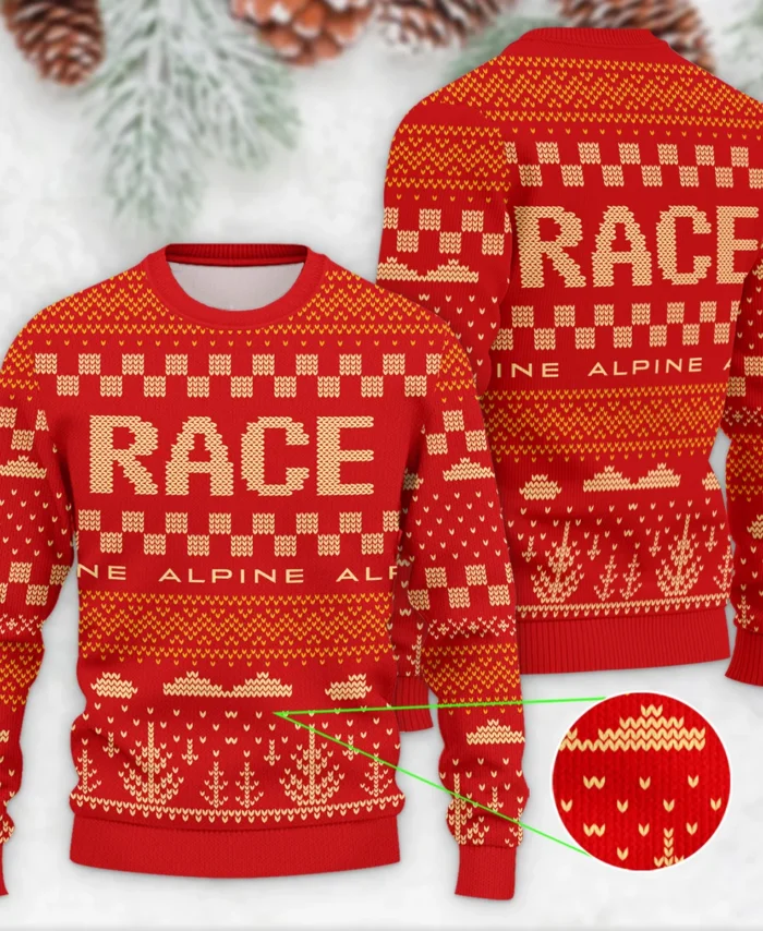 Race Xmas Pattern Alpine Formula 1 - Ugly Sweater BLVAF1220925A30ALP