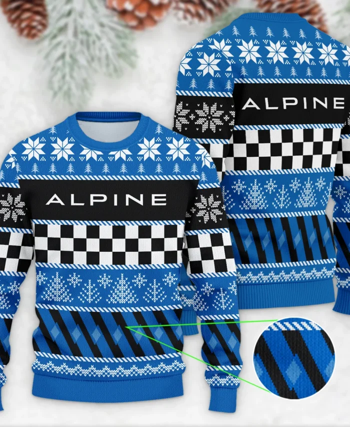 Racing Xmas Pattern Alpine Formula 1 - Ugly Sweater BLVAF1220925A28ALP