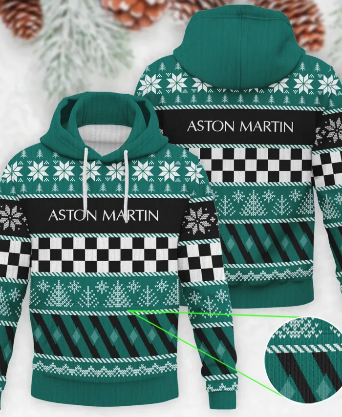 Racing Xmas Pattern Aston Martin Formula 1 - Knitted Hoodie BLVAF12209250A28AM