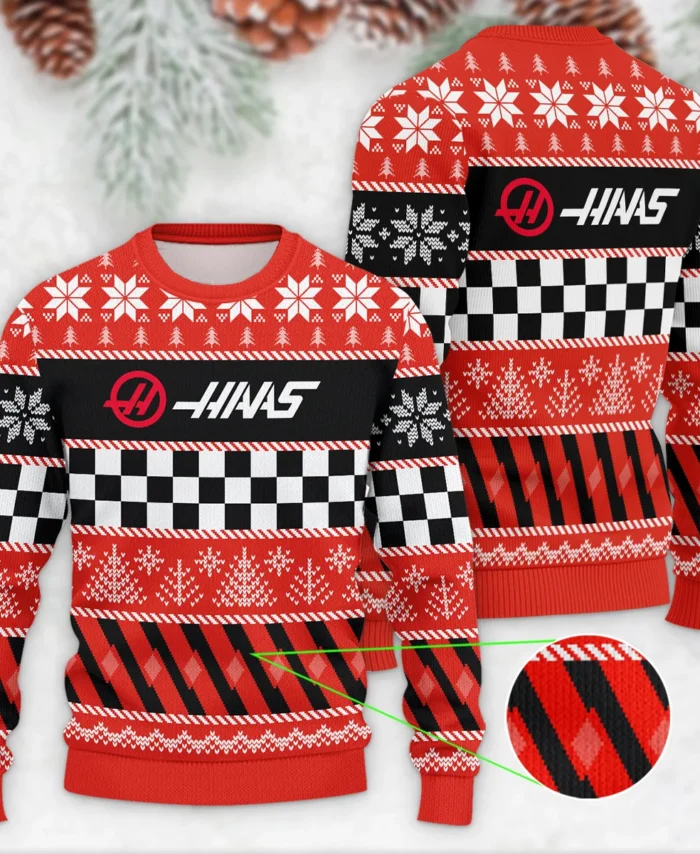 Racing Xmas Pattern Haas Formula 1 - Ugly Sweater BLVAF1220925A28HAAS