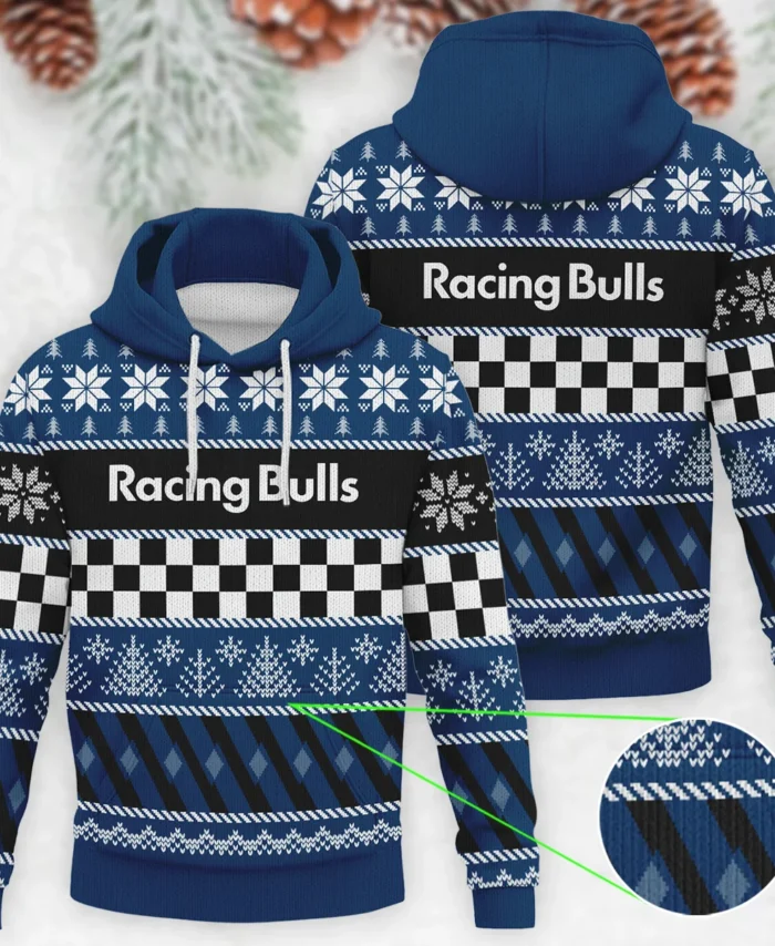 Racing Xmas Pattern Racing Bulls Formula 1 - Knitted Hoodie BLVAF12209250A28RAC