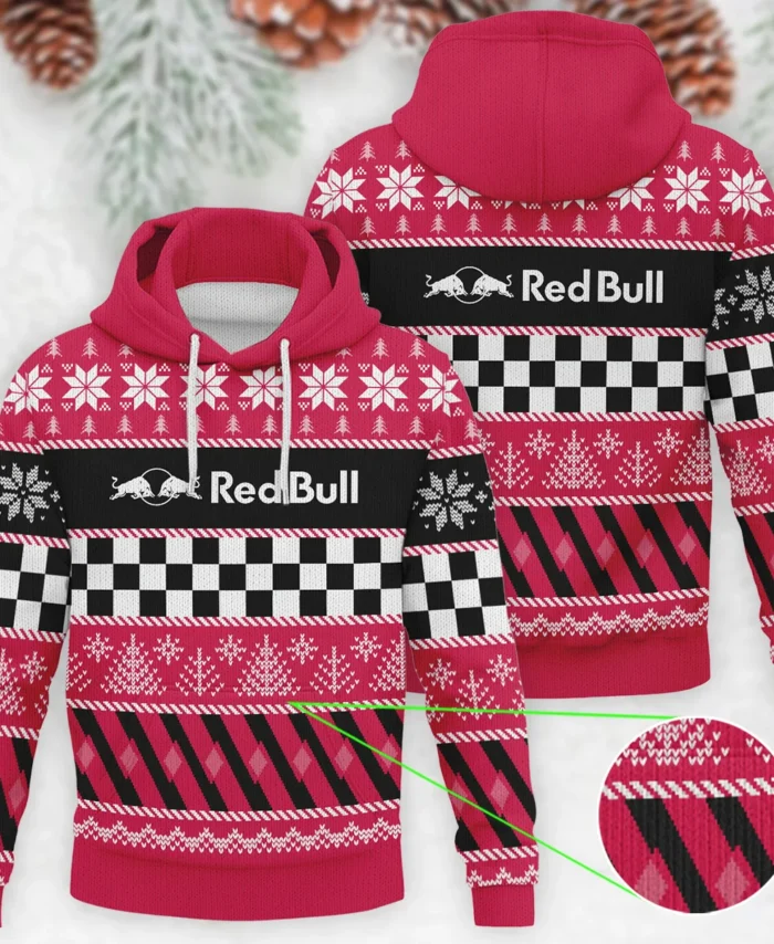 Racing Xmas Pattern Red Bull Racing Formula 1 - Knitted Hoodie BLVAF12209250A28RBR