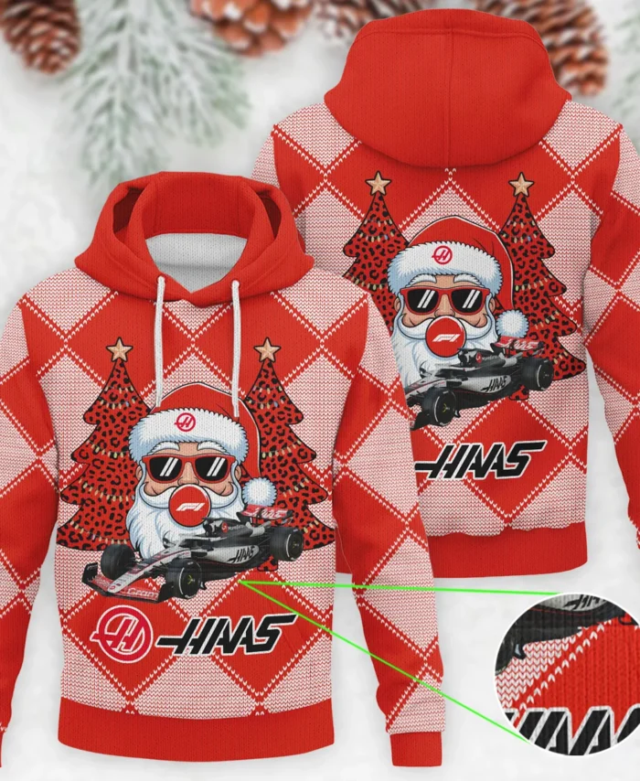 Santa Pinetree Car Haas Formula 1 - Knitted Hoodie BLVAF12209250A25HAAS