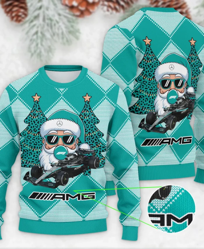 Santa Pinetree Car Mercedes Formula 1 - Ugly Sweater BLVAF1220925A25MER