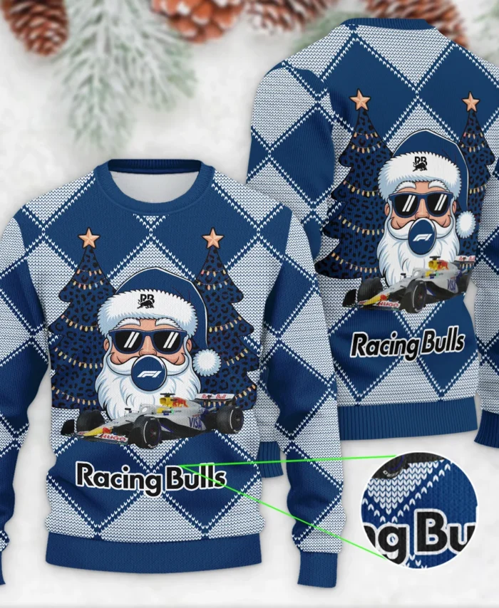 Santa Pinetree Car Racing Bulls Formula 1 - Ugly Sweater BLVAF1220925A25RAC