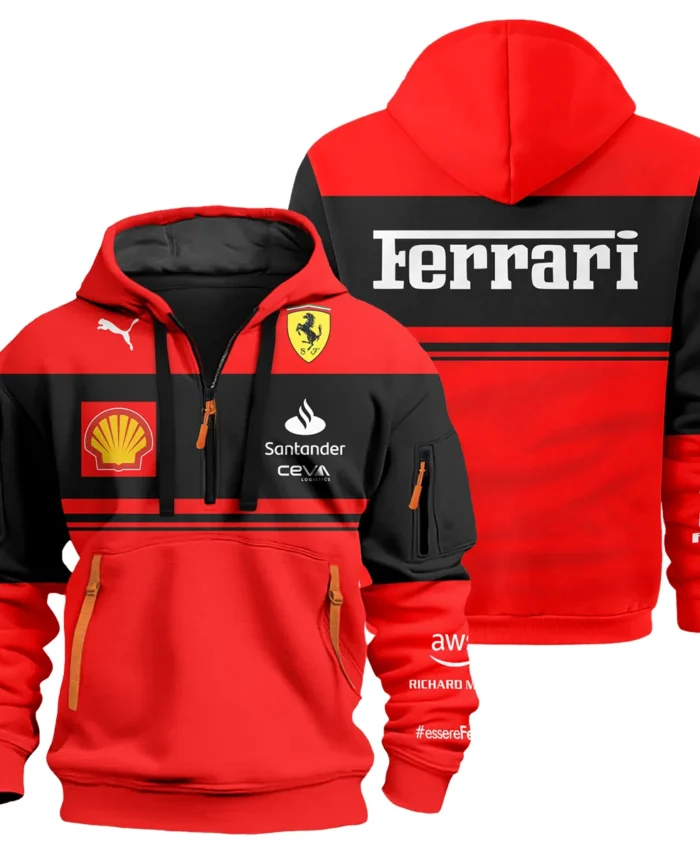 Scuderia Ferrari Racing F1 Exclusive Logo Hoodie Half Zip BLF1R19325A13HZ
