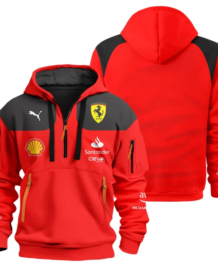 Scuderia Ferrari Racing F1 Exclusive Logo Hoodie Half Zip BLF1R19325A23HZ