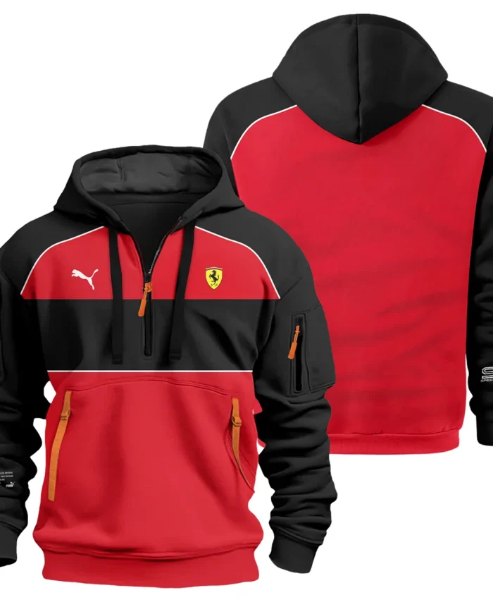 Scuderia Ferrari Racing F1 Exclusive Logo Hoodie Half Zip BLF1R19325A43HZ