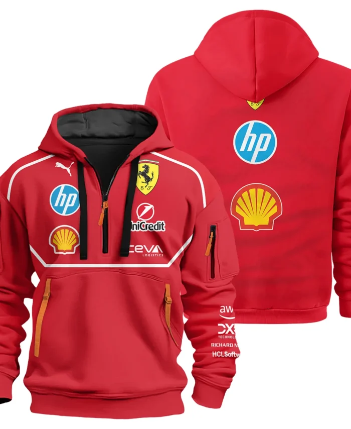 Scuderia Ferrari Racing F1 Exclusive Logo Hoodie Half Zip BLF1R19325A53HZ