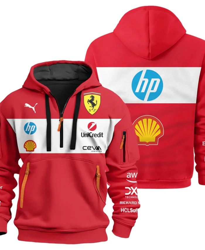 Scuderia Ferrari Racing F1 Exclusive Logo Hoodie Half Zip BLF1R19325A63HZ