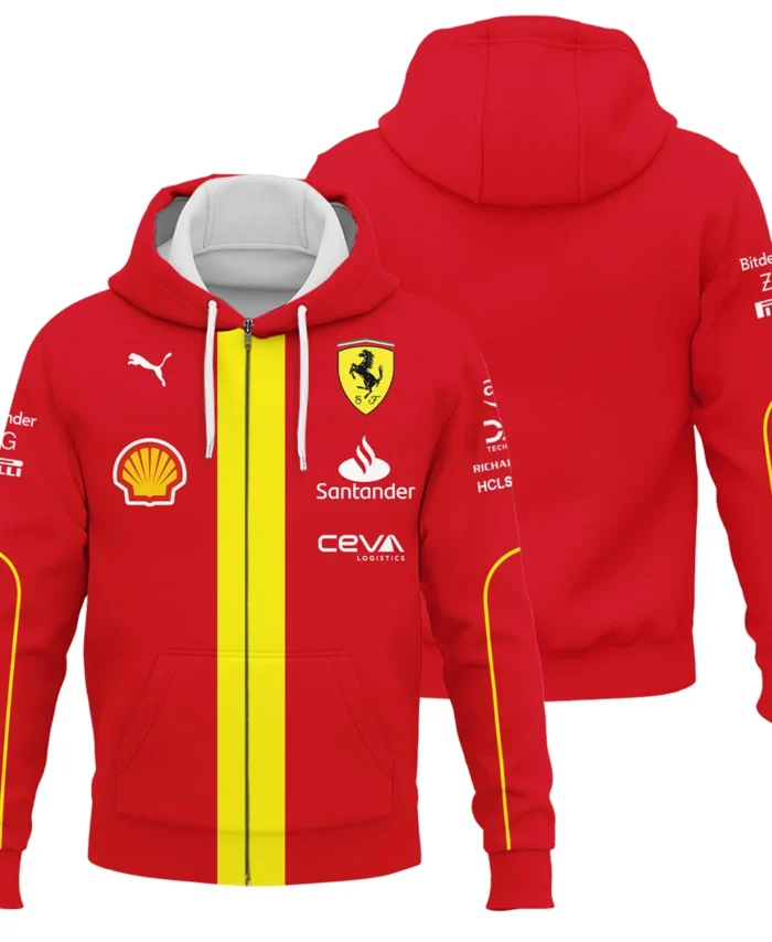 Scuderia Ferrari Racing F1 Exclusive Logo Zipper Hoodie BLF1R19325A3ZHD