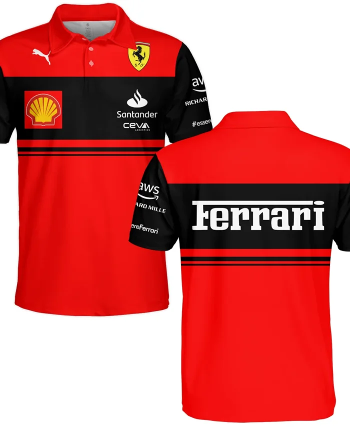 Scuderia Ferrari Racing F1 Polo Shirt All Over Prints BLF1R19325A1PL