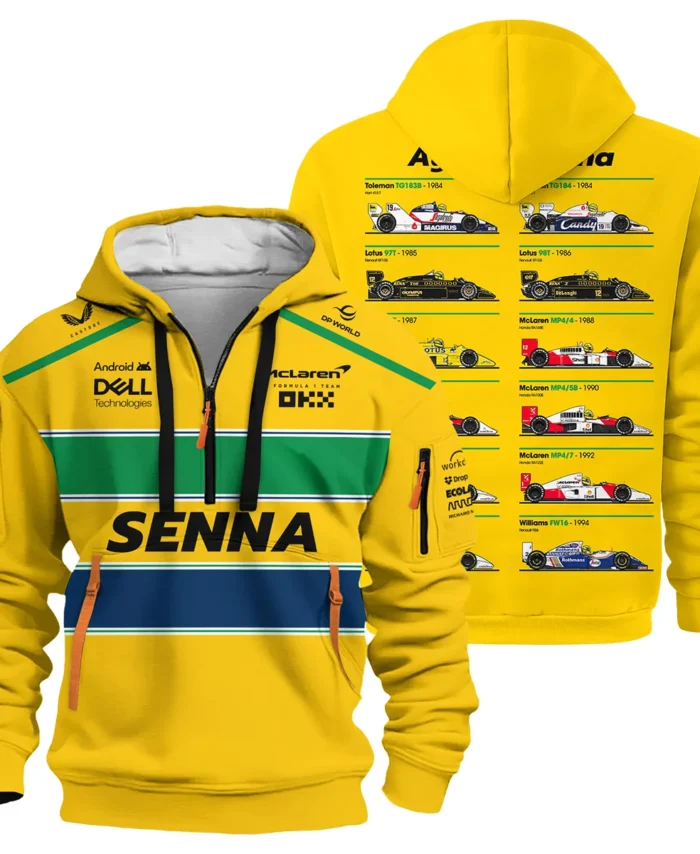 Senna x McLaren - Exclusive Hoodie Half Zipper Featuring His Iconic Liveries BLF13625A5HDF