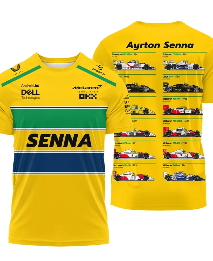 Senna x McLaren - Exclusive T-Shirt Featuring His Iconic Liveries BLF13625A5TS