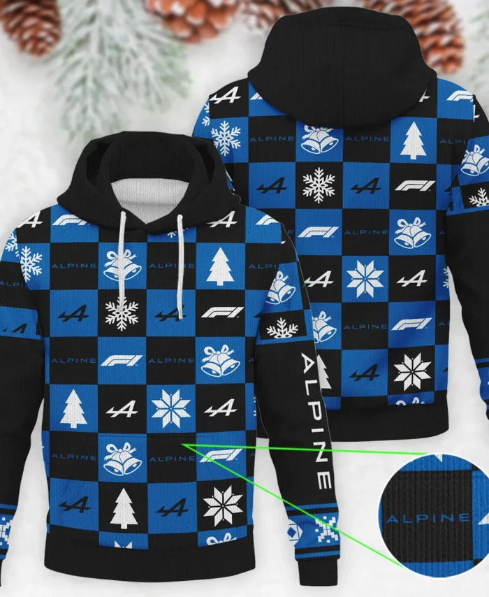 Square Pattern Alpine Formula 1 - Knitted Hoodie BLVAF12209250A33ALP