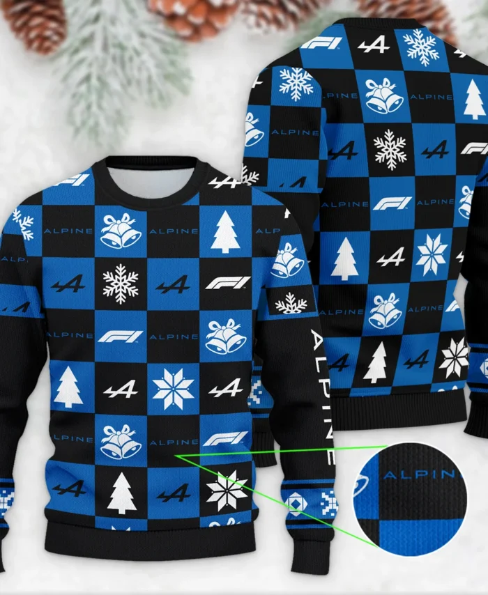 Square Pattern Alpine Formula 1 - Ugly Sweater BLVAF1220925A33ALP