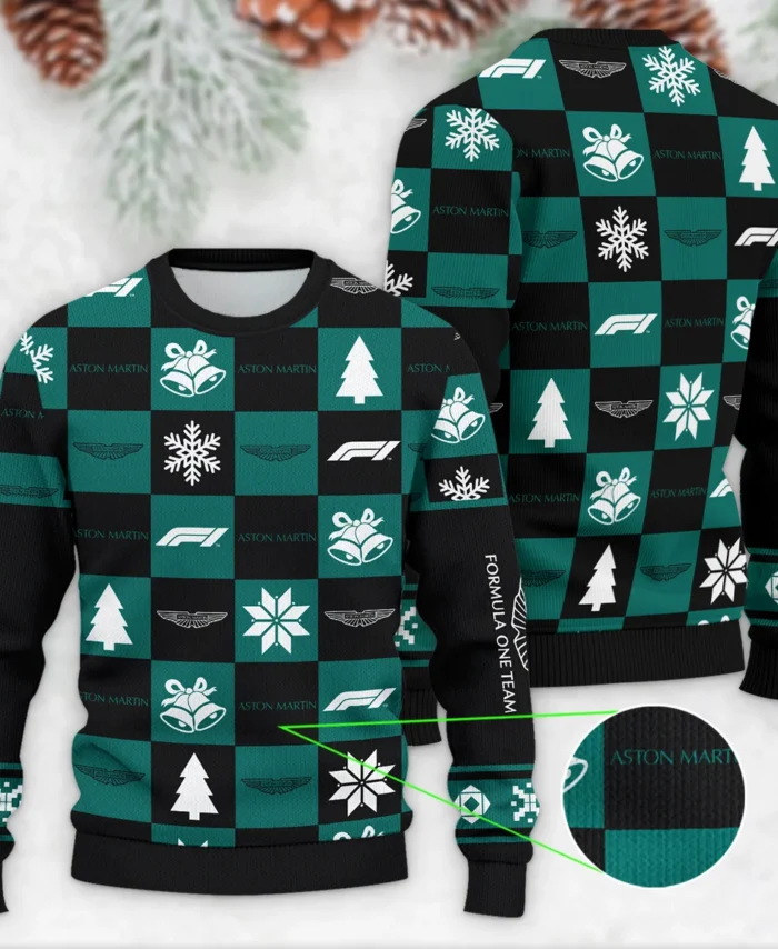 Square Pattern Aston Martin Formula 1 - Ugly Sweater BLVAF1220925A33AM