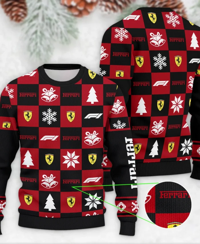 Square Pattern Ferrari Formula 1 - Ugly Sweater BLVAF1220925A33FRR