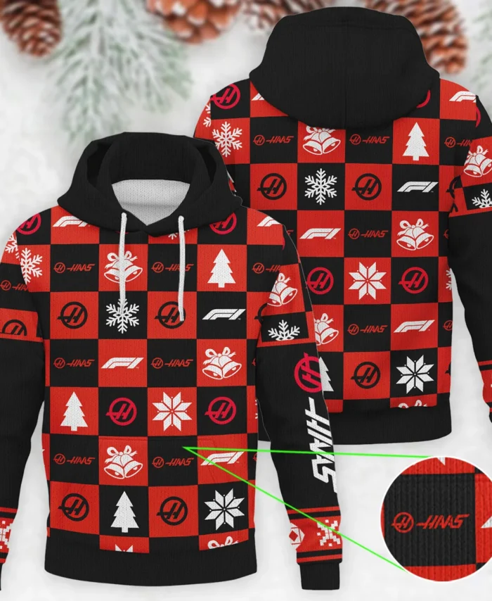 Square Pattern Haas Formula 1 - Knitted Hoodie BLVAF12209250A33HAAS