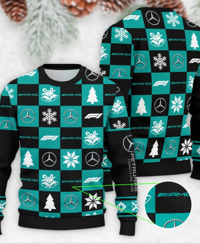 Square Pattern Mercedes Formula 1 - Ugly Sweater BLVAF1220925A33MER
