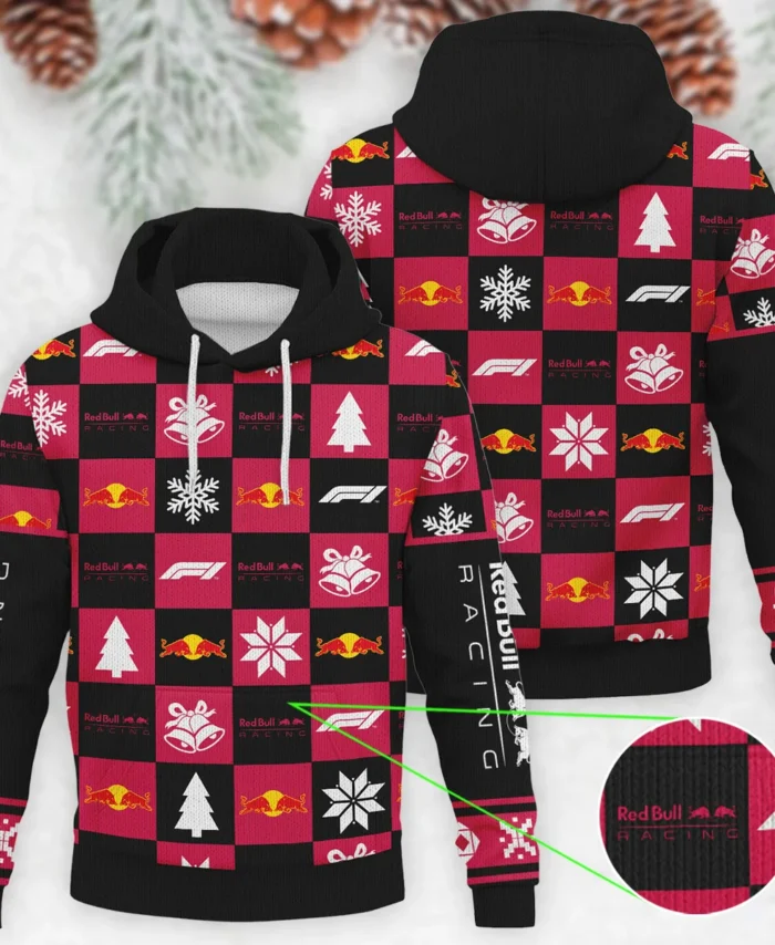 Square Pattern Red Bull Racing Formula 1 - Knitted Hoodie BLVAF12209250A33RBR