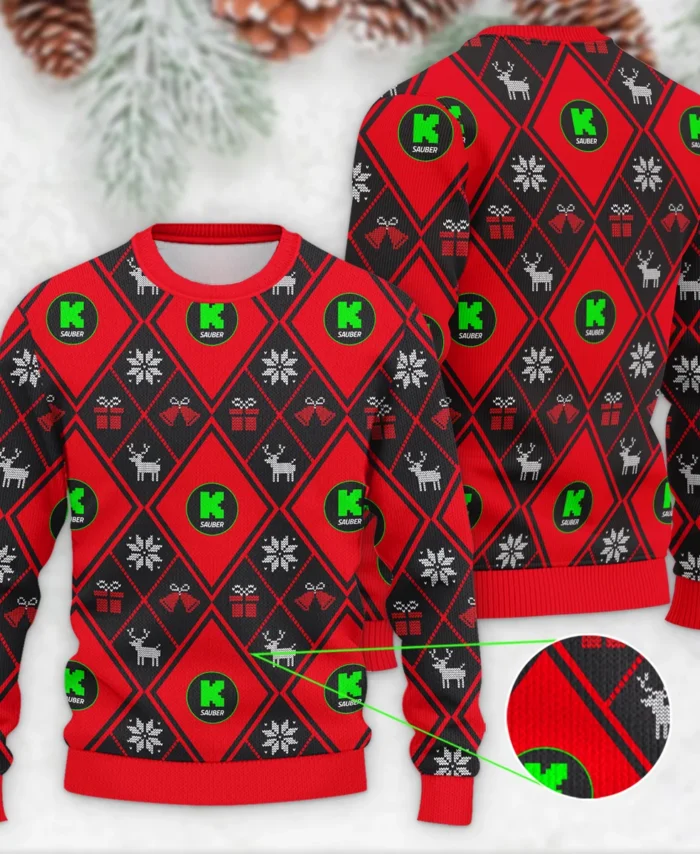 Square Xmas Pattern Kick Sauber Formula 1 - Ugly Sweater BLVAF1220925A31KS