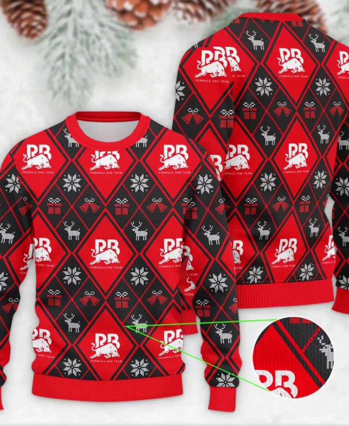 Square Xmas Pattern Racing Bulls Formula 1 - Ugly Sweater BLVAF1220925A31RAC