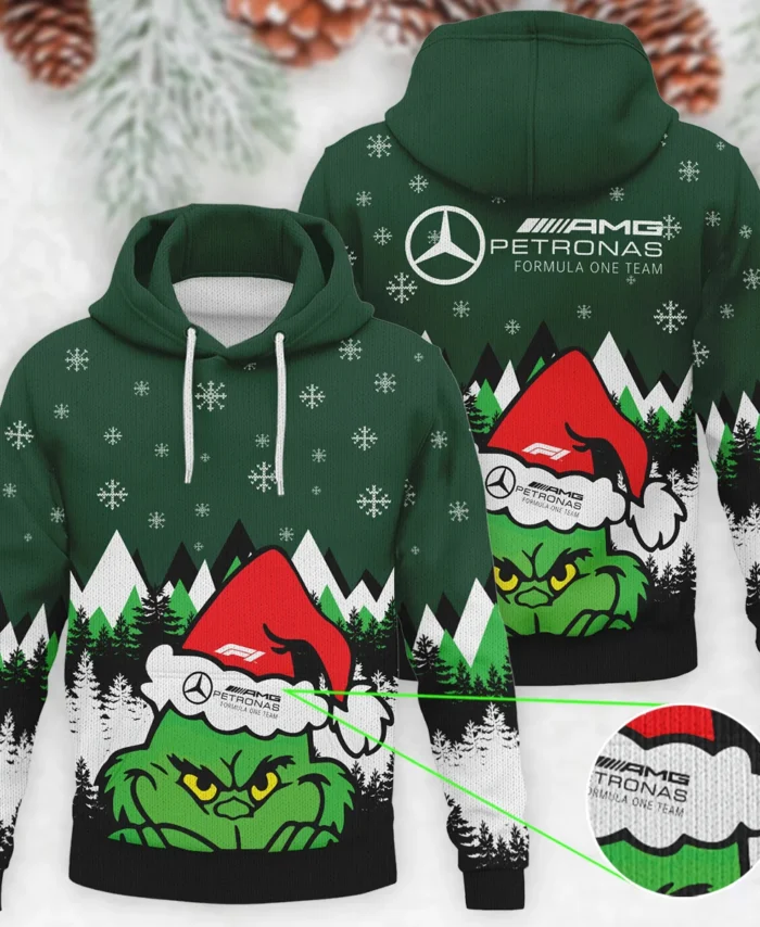 The Grinch Mercedes Formula 1 - Knitted Hoodie BLVAF12209250A17MER