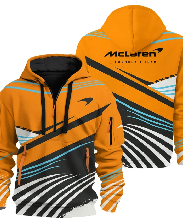Waves Pattern McLaren F1 Exclusive Hoodie Half Zipper BLF131525A1HDF