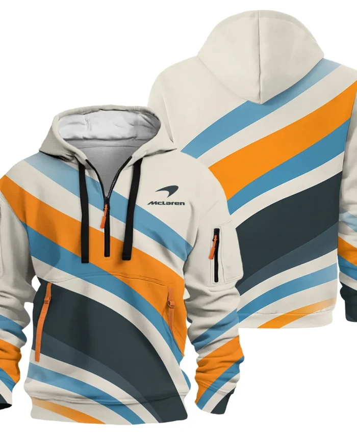 Waves Pattern McLaren F1 Exclusive Hoodie Half Zipper BLMCL1625A2HDF