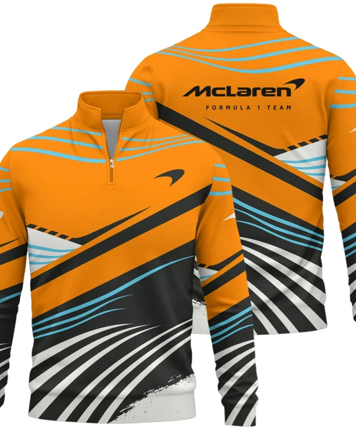 Waves Pattern McLaren F1 Exclusive Quarter-Zip Sweatshirt BLF131525A1QZS