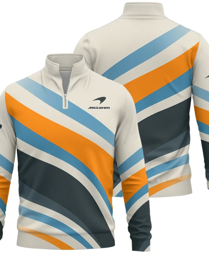 Waves Pattern McLaren F1 Exclusive Quarter-Zip Sweatshirt BLMCL1625A2QZS