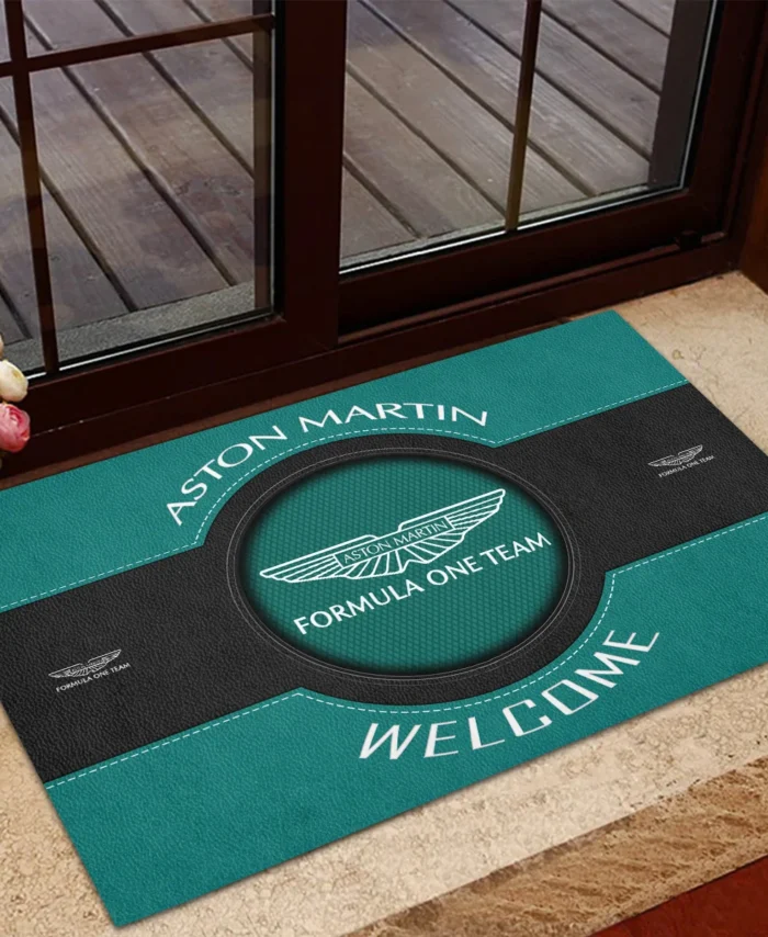 Welcome Aston Martin F1 Rubber Base Doormat - All Over Print BLF1139A1AM