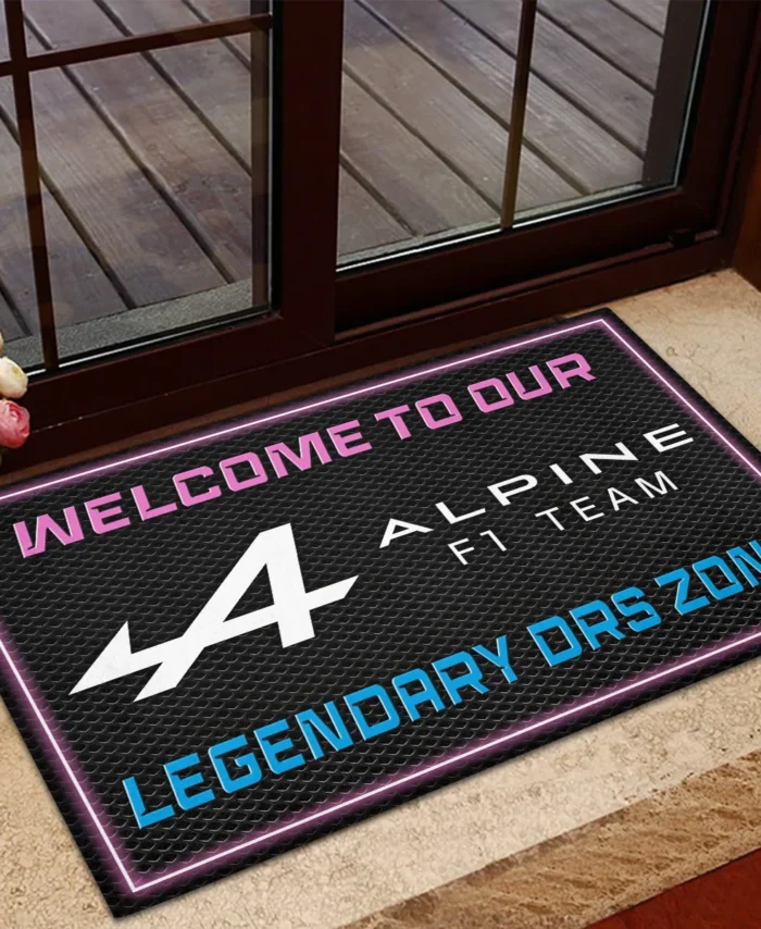 Welcome To Legendary DRS Zone Alpine F1 Rubber Base Doormat - All Over Print BLF1139A6ALP