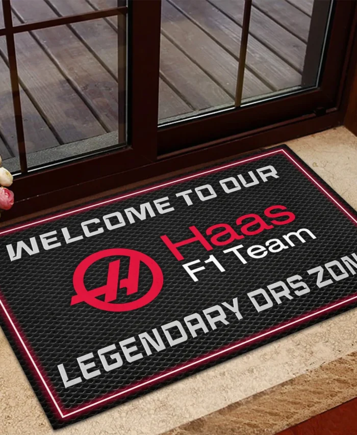 Welcome To Legendary DRS Zone Haas F1 Rubber Base Doormat - All Over Print BLF1139A6HAAS