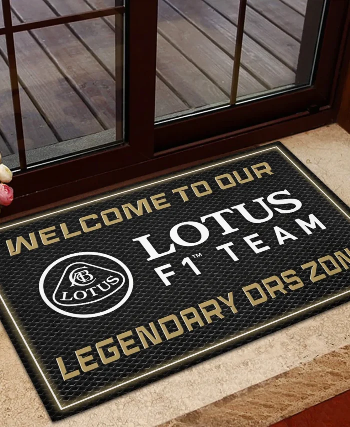 Welcome To Legendary DRS Zone Lotus F1 Rubber Base Doormat - All Over Print BLF1139A6LT