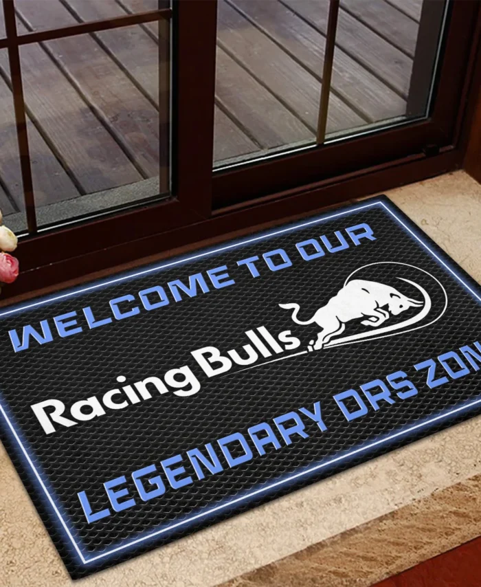 Welcome To Legendary DRS Zone Racing Bulls F1 Rubber Base Doormat - All Over Print BLF1139A6RAC