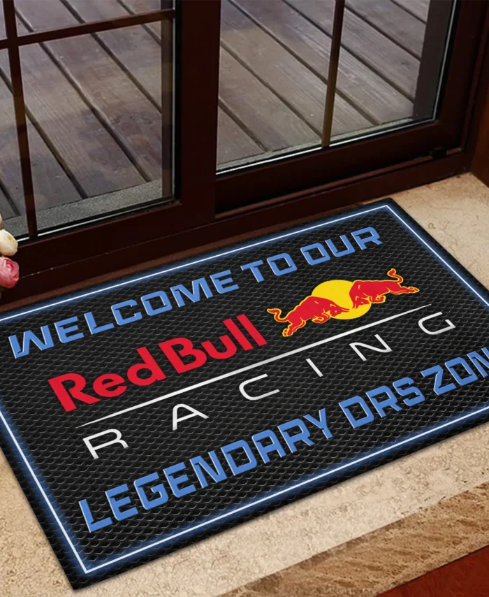 Welcome To Legendary DRS Zone Red Bull Racing F1 Rubber Base Doormat - All Over Print BLF1139A6RBR