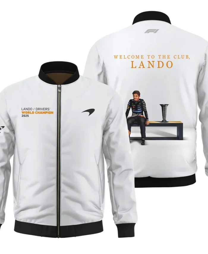 Welcome To The Club Lando Norris McLaren F1 Team Bomber BLNRWDCA14BB