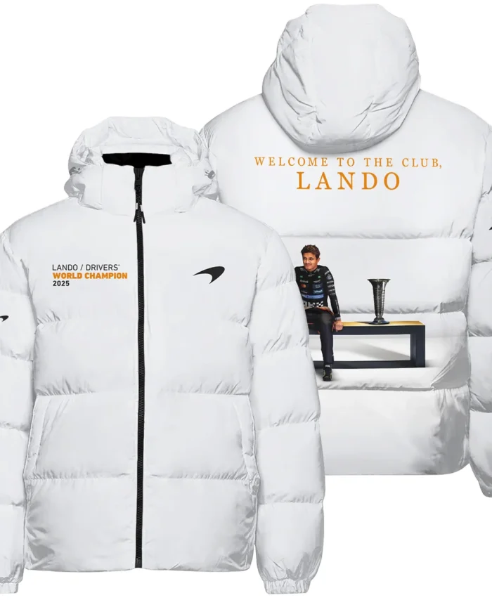 Welcome To The Club Lando Norris McLaren F1 Team Down & Puffer Jackets BLNRWDCA14HCJ