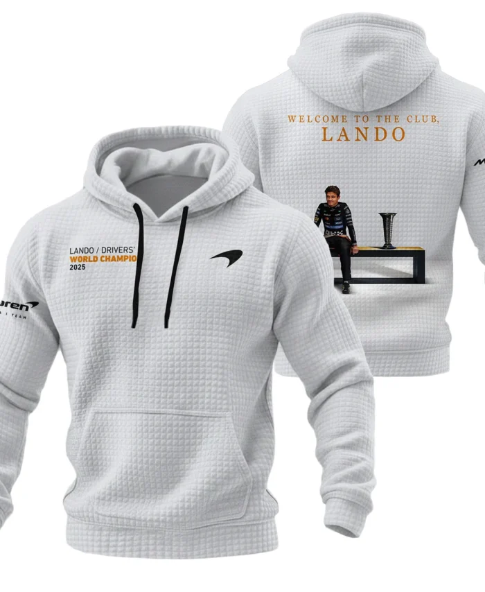 Welcome To The Club Lando Norris McLaren F1 Team Hoodie Quilted Waffle BLNRWDCA14HQW