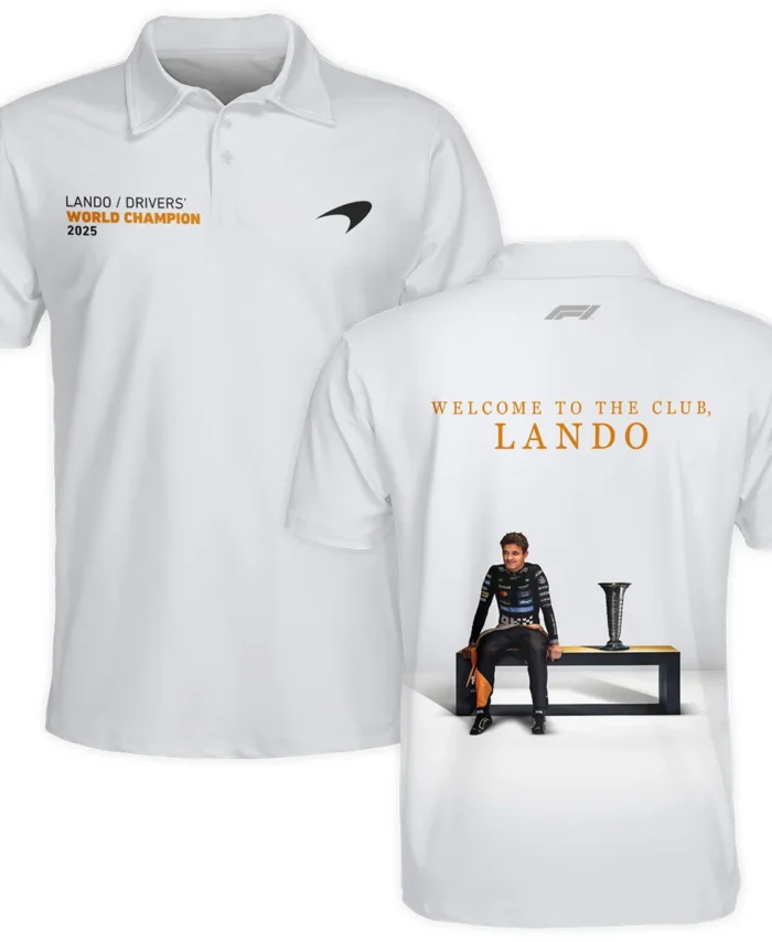 Welcome To The Club Lando Norris McLaren F1 Team Polo Shirt BLNRWDCA14PL