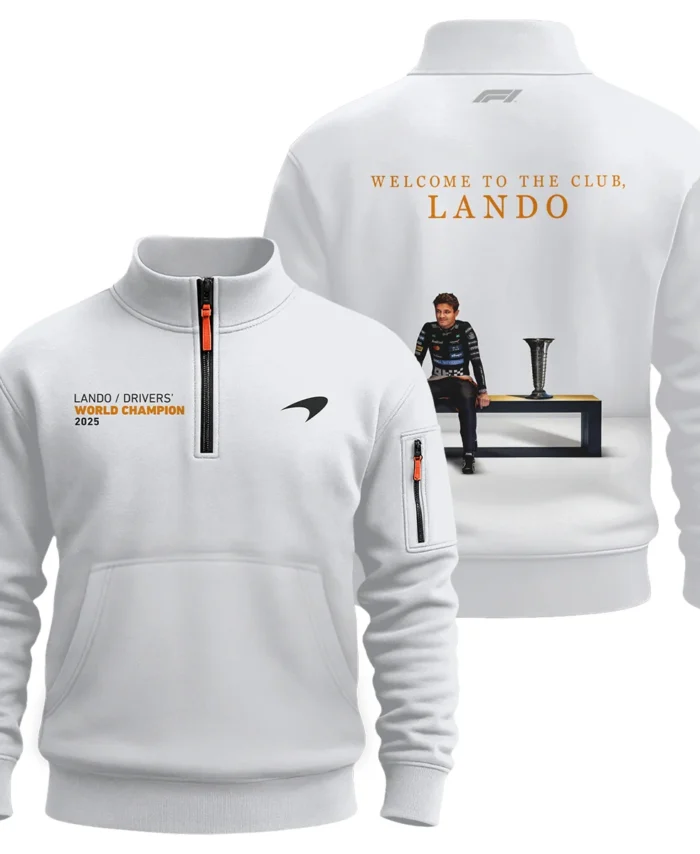 Welcome To The Club Lando Norris McLaren F1 Team Sweatshirt Zipper BLNRWDCA14SHZ