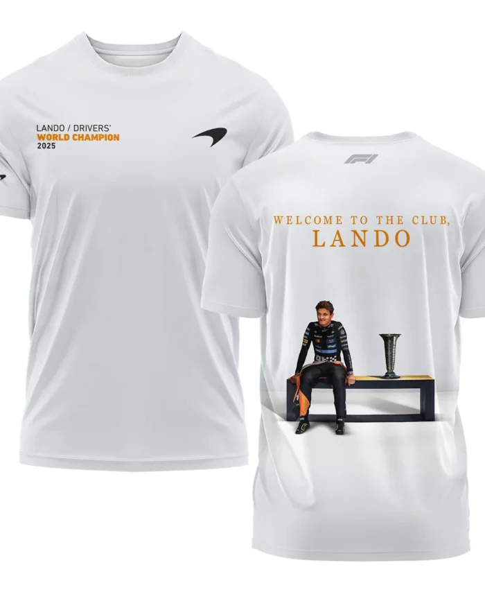 Welcome To The Club Lando Norris McLaren F1 Team T-Shirt BLNRWDCA14TS
