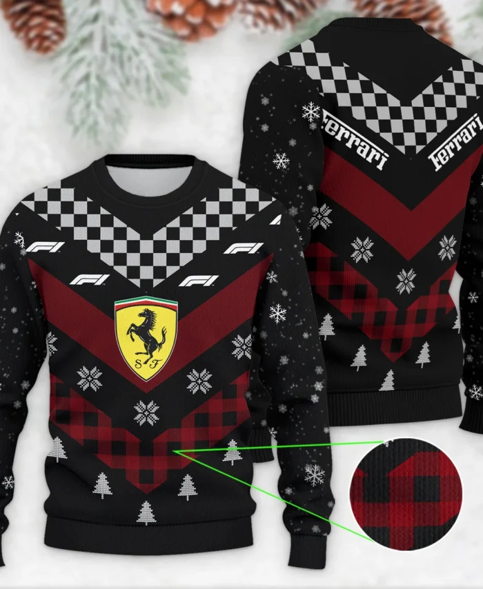 Winter Xmas Pattern Ferrari Formula 1 - Ugly Sweater BLVAF1220925A32FRR