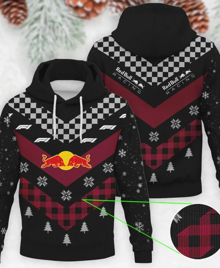 Winter Xmas Pattern Red Bull Racing Formula 1 - Knitted Hoodie BLVAF12209250A32RBR