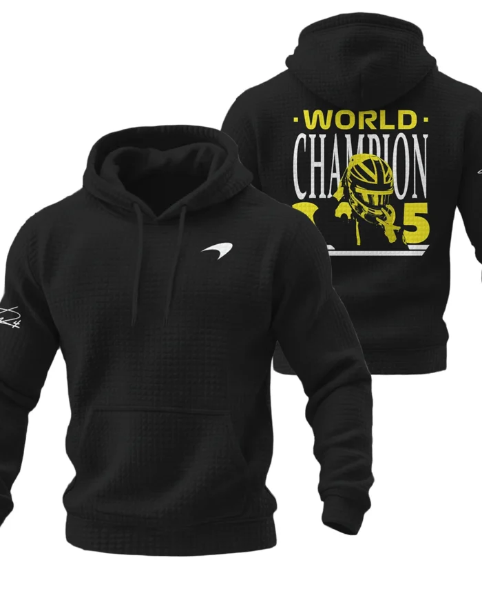 World Champion 2025 Lando Norris McLaren F1 Team Hoodie Quilted Waffle BLVALN051225A5HQW