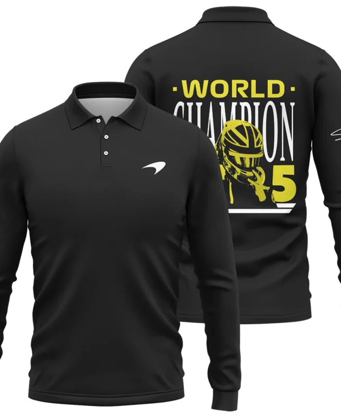 World Champion 2025 Lando Norris McLaren F1 Team Long Polo Shirt BLVALN051225A5LPL
