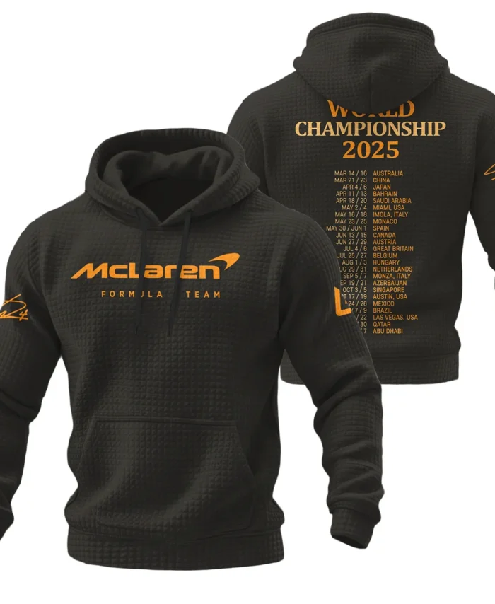 World Championship 2025 Lando Norris McLaren F1 Team Hoodie Quilted Waffle BLNRWDCA7HQW
