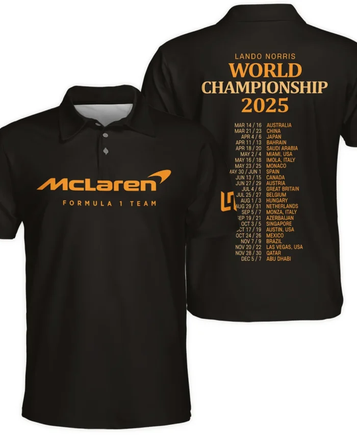 World Championship 2025 Lando Norris McLaren F1 Team Polo Shirt BLNRWDCA7PL